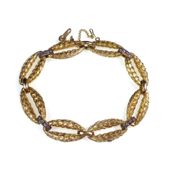 Antique gold laurel wreath bracelet
